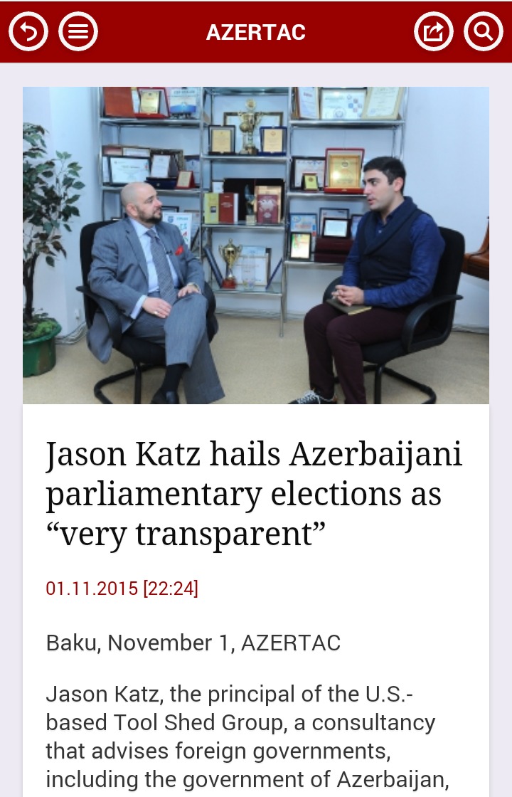 Кац е ѕвезда во азербејџанските медиуми