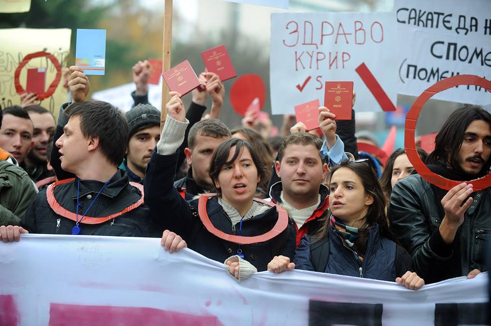Грација Атанасовска на еден од студентските протести | Фото: Роберт Атанасовски