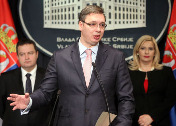 Не им е првпат на овие лажговци да шират лаги“, рече Вучиќ за новинарите на БИРН | Фото: vlada.rs