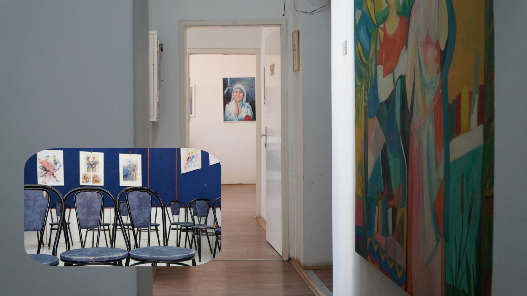 Фотографии од просториите во Домот на градежници