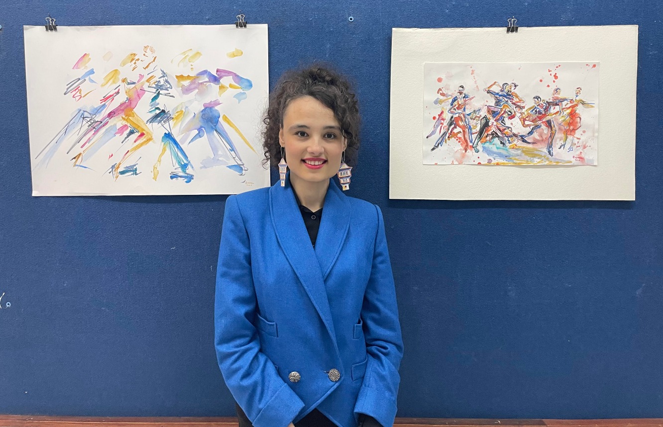 Фотографија од Славица Танеска со нејзините слики насликани со акварел